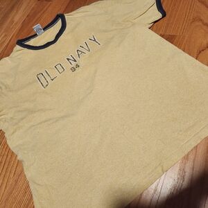 Vtg Y2k Old Navy Tshirt Size Large yellow/navy blue